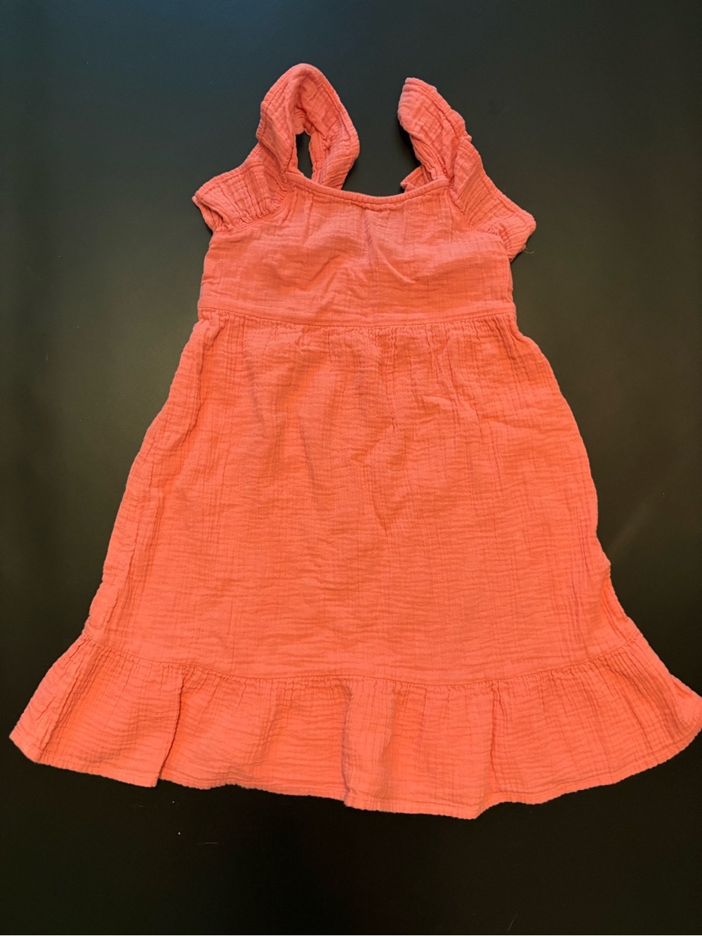 Cat & Jack Coral Ruffle-Strap Girls Dress